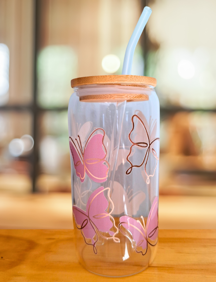 Butterfly Glass Cup - 550ml