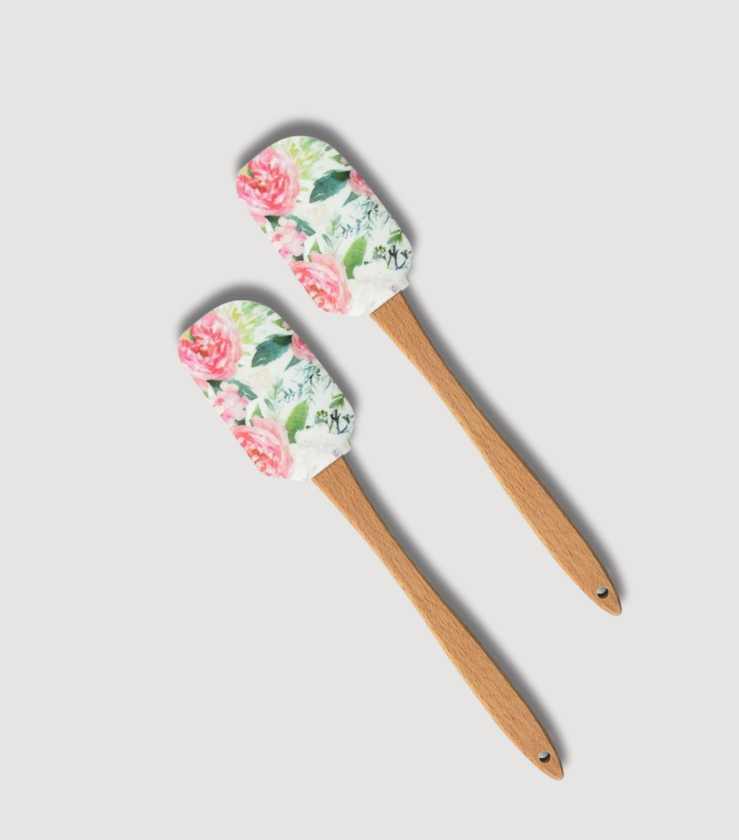 Silicone Spatula Set of 2 - Floral Carnation