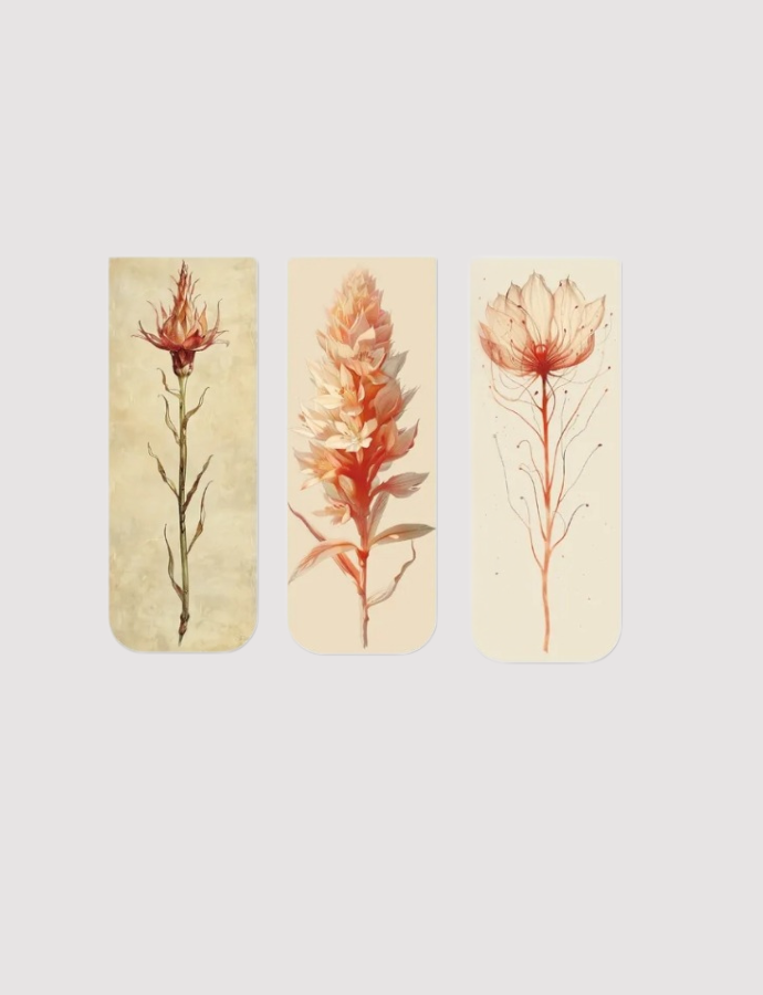 Floral B Magnetic Bookmark - 3pack