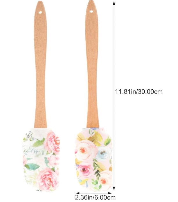 Silicone Spatula Set of 2 - Pink Floral