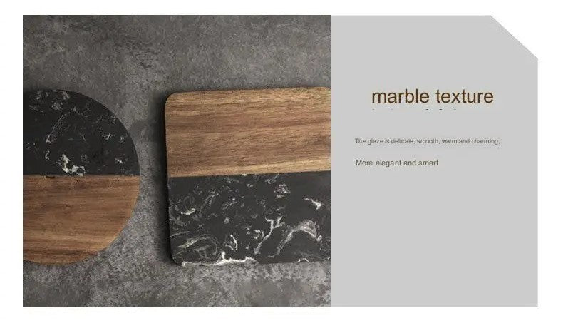 Marble & Wood Coasters - Round - 2pack