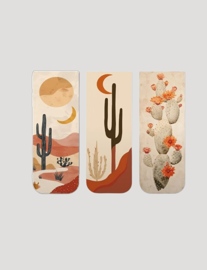 Cactus A Magnetic Bookmark - 3pack