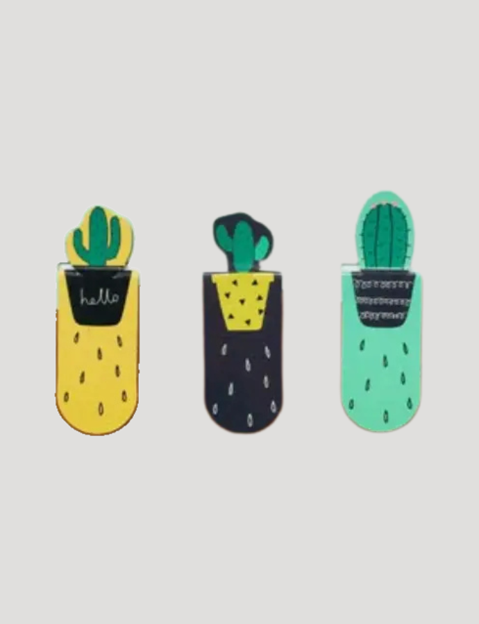Cactus C Magnetic Bookmark - 3pack