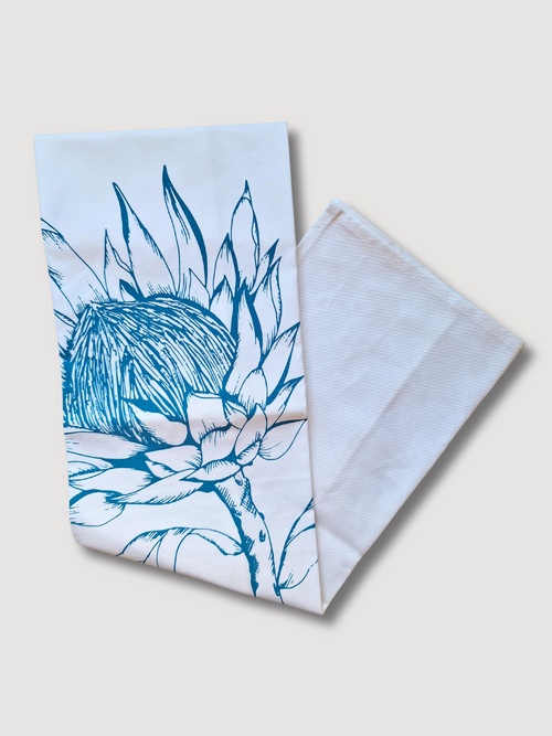 Blue King Protea - Tea Towel