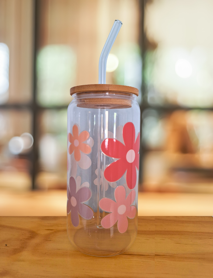 Groovy Flower Glass Cup - 550ml
