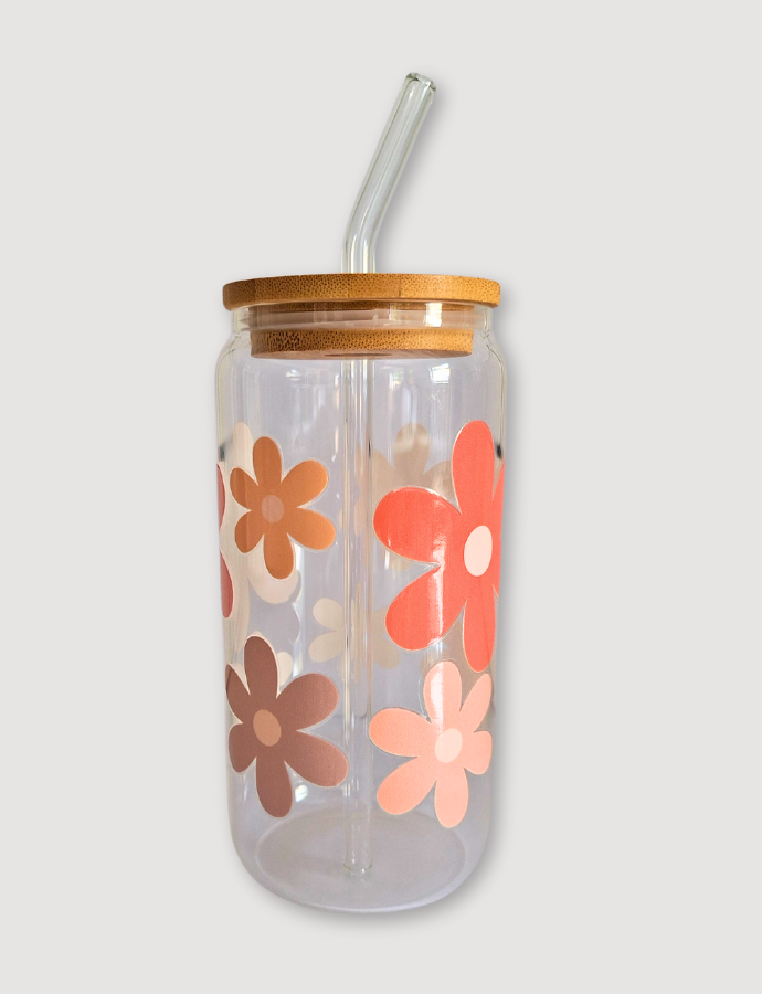 Groovy Flower Glass Cup - 550ml