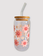 Retro Flower Glass Cup - 550ml