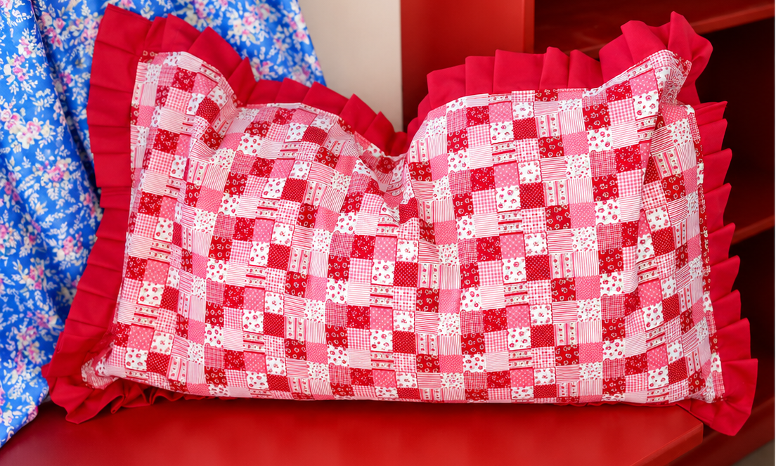 Patchwork Ruffle cushion cover