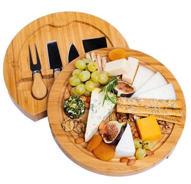 Wooden Cheese Board & Knife Set