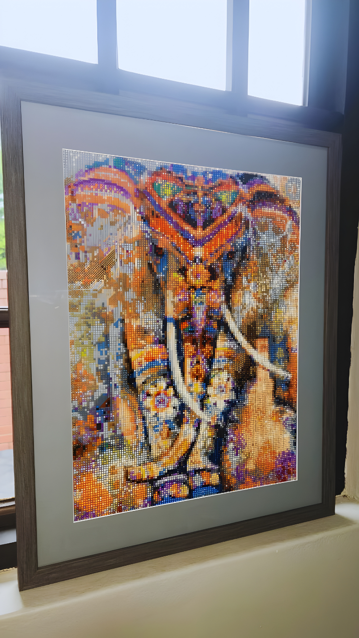 Majestic Ember Elephant Diamond Dot Artwork