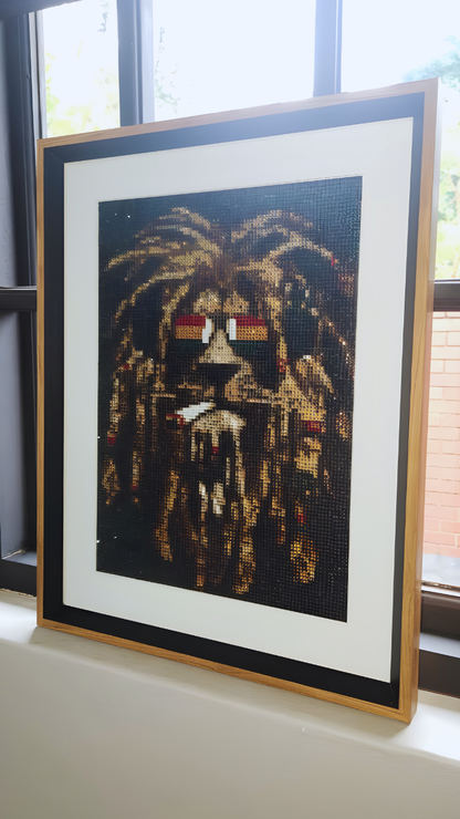 Rasta Majesty Lion Diamond Dot Artwork