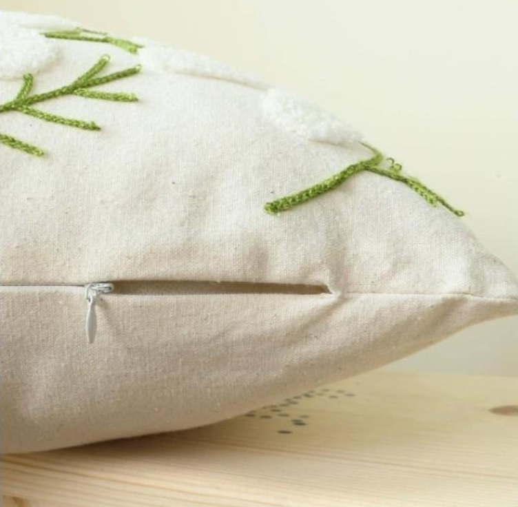 Daisy Embroidered Scatter Cushion