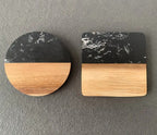 Marble & Wood Coasters - Square- 2pack