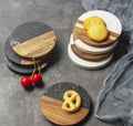 Marble & Wood Coasters - Round - 2pack