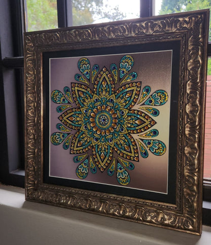 Golden Harmony Diamond Dot Artwork