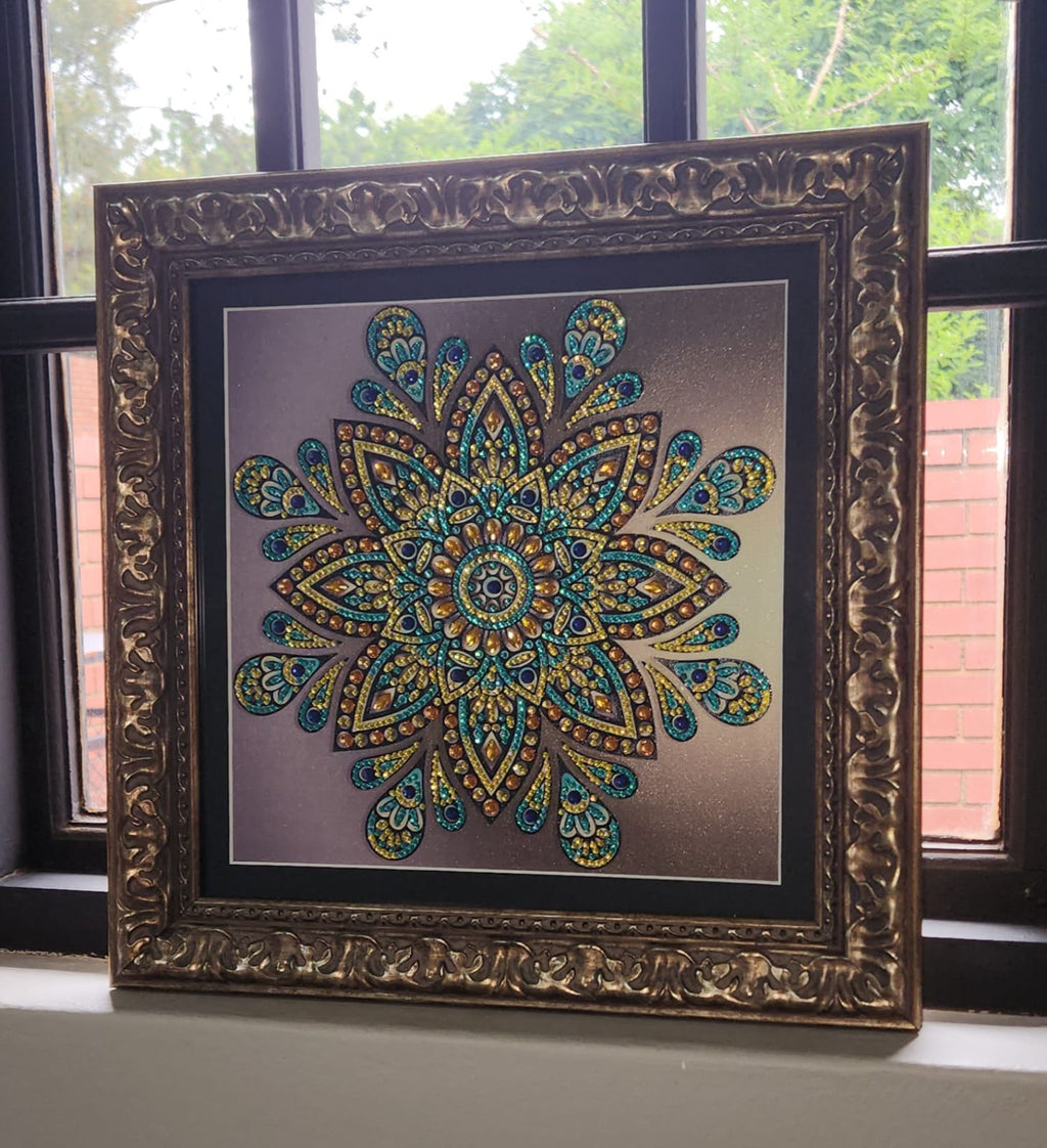Golden Harmony Diamond Dot Artwork