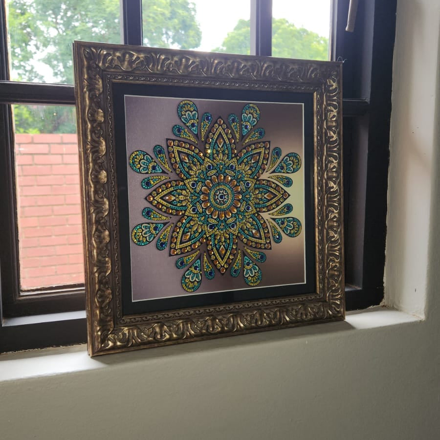 Golden Harmony Diamond Dot Artwork