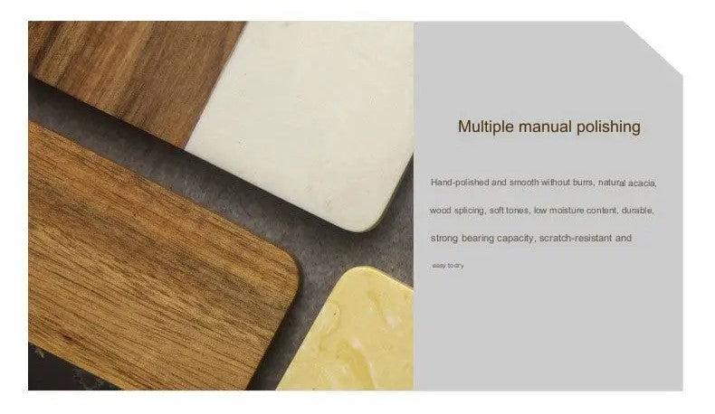 Marble & Wood Coasters - Square- 2pack